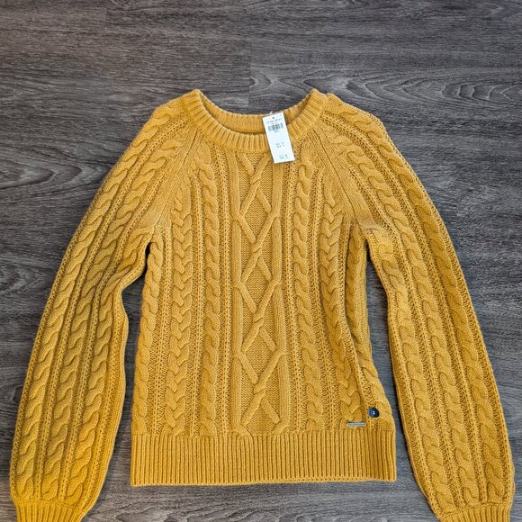 Mustard Yellow Abercrombie Cable Knit Sweater - NWT! - Picture 1 of 4